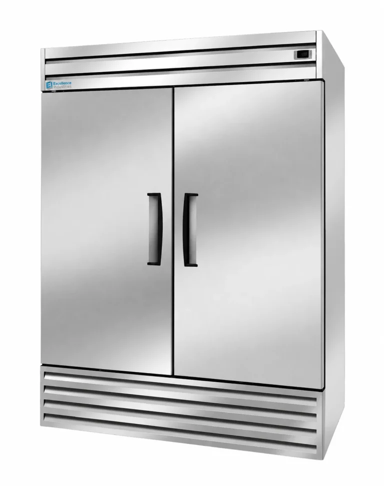 CR/CF-SS Premium Line Upright Storage Cooler & Freezer, two doors, angled view