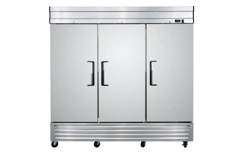 DSS-F Stainless Steel Freezer, three doors, front view