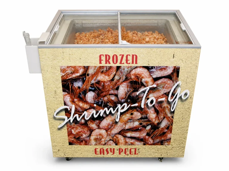 EURO Flat Lid Freezer, with custom seafood graphics