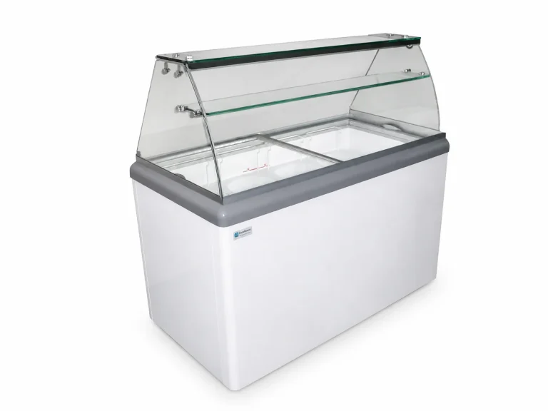 HBD Dipping Cabinet, with canopy, side view