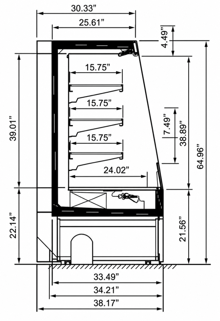 TDAL Semi-Vertical Multidecks dimension drawing, TDAL-N5